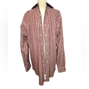 Brooks Brothers Red and White Plaid Dress shirt NWOT